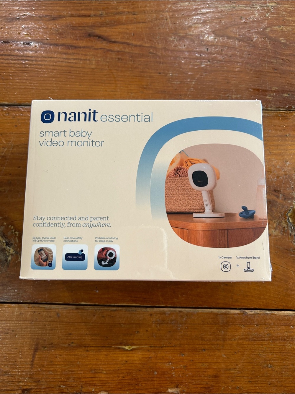 nanit essential Smart Baby Video Monitor - White & Light Blue NEW